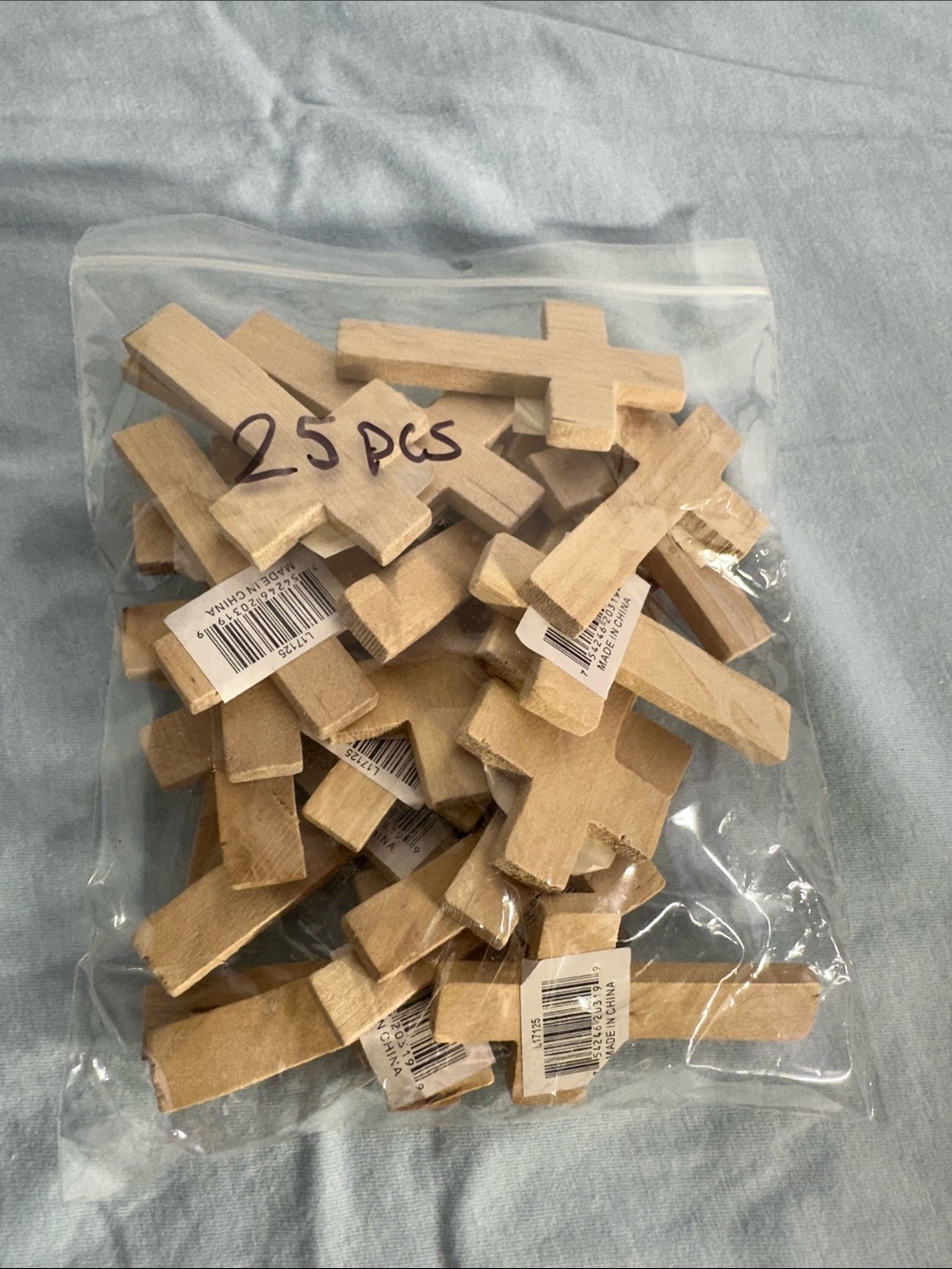 Lot of 25 Natural Wood Crosses Craft Supplies DIY Project Bulk